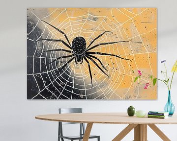 Abstract Spinneweb | Cosmic Arachnid Spin van Kunst Kriebels