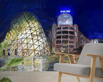 Schilderij de Blob en Lichttoren Eindhoven van Anton de Zeeuw