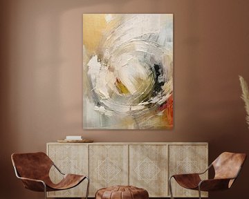 Abstract mixed media Art - Earth tones - 2 van Studio Pieternel