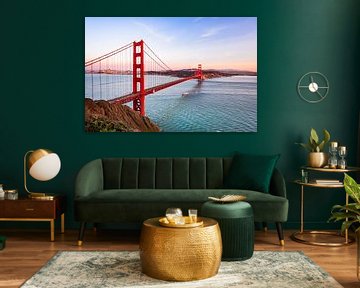 San Francisco Golden Gate Bridge met een zonsopgang - fotoprint - reis fotografie van LotsofLiekePrints