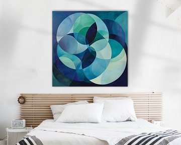 Abstracte kunst blauw van Poster Art Shop