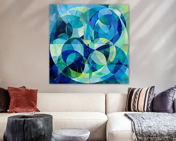 Abstracte kunst blauw van Poster Art Shop