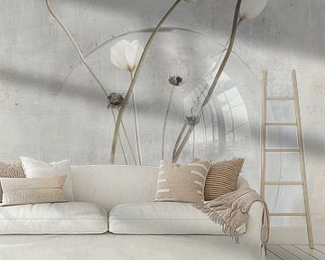 Stilleven met tulpen in Japandi stijl van Japandi Art Studio