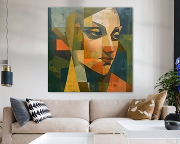 Abstract portret van een vrouw van Poster Art Shop