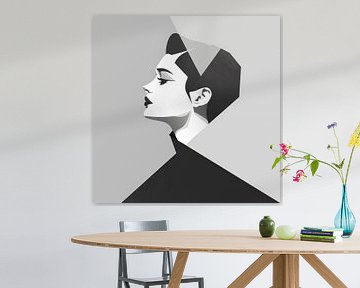 Mevrouw Zwart Wit van Poster Art Shop