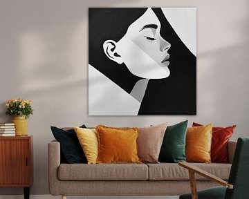 Mevrouw Zwart Wit van Poster Art Shop