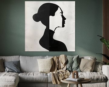 Mevrouw Zwart Wit van Poster Art Shop