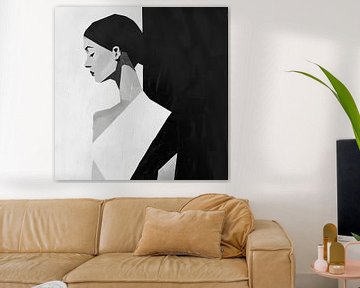 Mevrouw Zwart Wit van Poster Art Shop