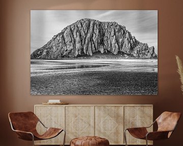 Een monochroom Morro Rock van Joseph S Giacalone Photography