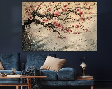 Kersenbloesems Hokusai van Poster Art Shop