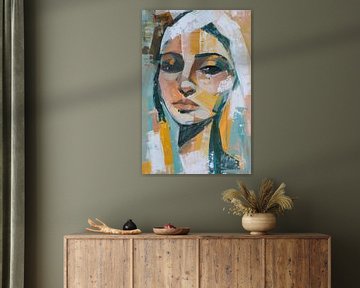 Kubistisch portret van een vrouw van Poster Art Shop