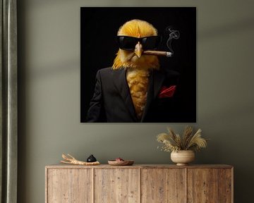 Kuiken met sigaar en zonnebril van TheXclusive Art