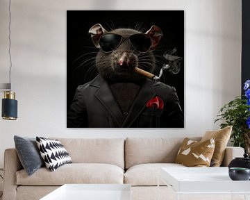 Rat met sigaar en zonnebril van TheXclusive Art