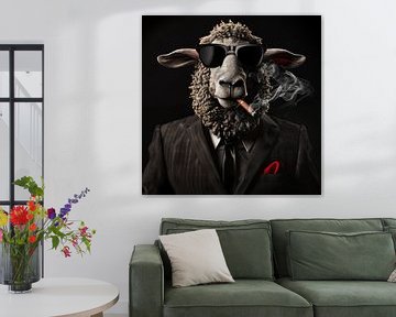 Schaap met sigaar en zonnebril van TheXclusive Art