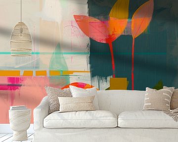 Colourful botanical abstract