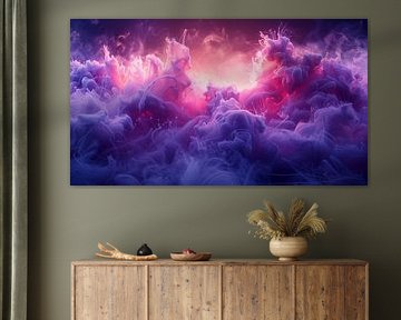 Liquid Smoke Background. Pink Magenta Purple Colour Ink Dynamic Motion Background Abstract