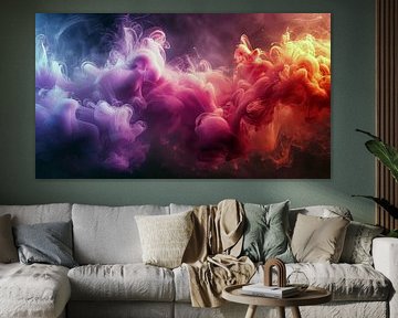 Liquid Smoke Background. Pink Magenta Purple Colour Ink Dynamic Motion Background Abstract