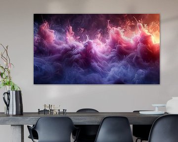 Liquid Smoke Background. Pink Magenta Purple Colour Ink Dynamic Motion Background Abstract
