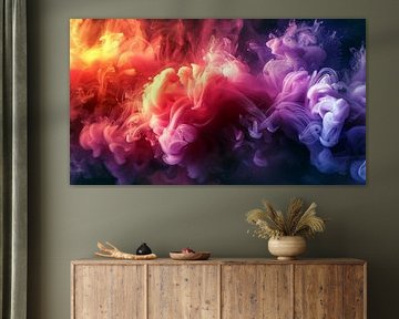 Liquid Smoke Background. Pink Magenta Purple Colour Ink Dynamic Motion Background Abstract