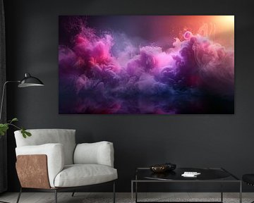 Liquid Smoke Background. Pink Magenta Purple Colour Ink Dynamic Motion Background Abstract