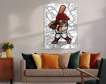 Baseball-Hund von Doms Art