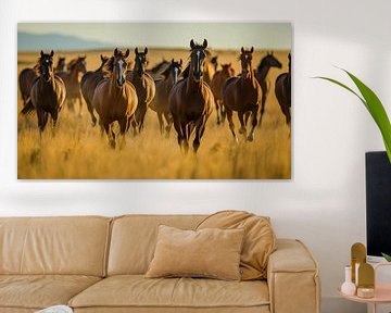 Kudde paarden panorama van TheXclusive Art