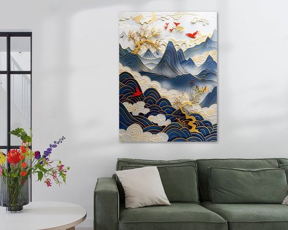 Voorbeeld van het werk in een kamer