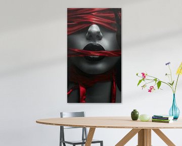 Vrouw met blinddoek staand panorama van TheXclusive Art