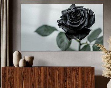 Zwarte roos panorama van TheXclusive Art