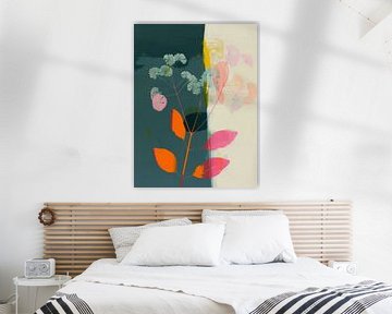 Botanisch abstract met neon accenten van Studio Allee