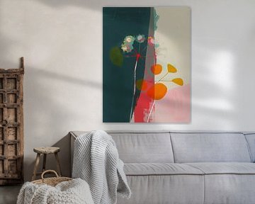 Botanisch abstract met neon accenten van Studio Allee