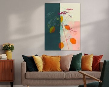 Botanisch abstract met neon accenten van Studio Allee