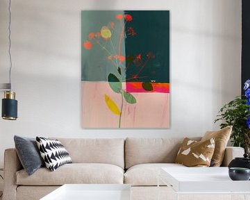 Botanisch abstract met neon accenten van Studio Allee