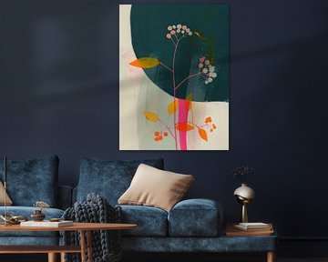 Botanisch abstract met neon accenten van Studio Allee