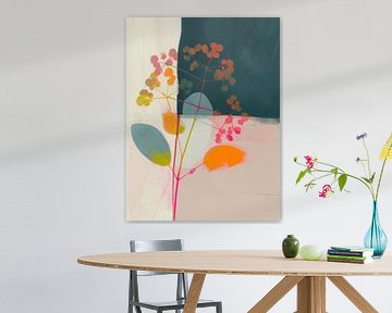 Botanisch abstract met neon accenten van Studio Allee