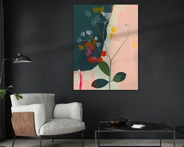 Botanisch abstract met neon accenten van Studio Allee