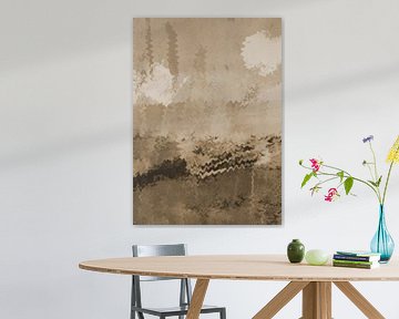 Wabi-sabi-landschap in beige en bruin III van Dina Dankers