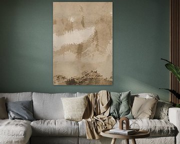 Wabi-sabi-landschap in beige en bruin IV van Dina Dankers