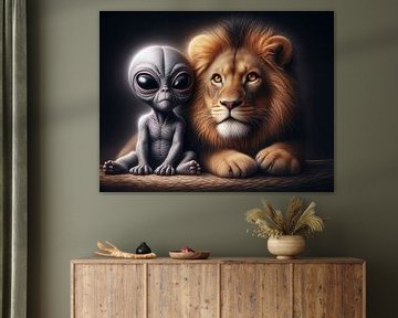 Alien ontmoet een leeuw van Ans Bastiaanssen