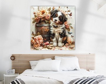 honden-katten-vogels-wijnvat-vlinders-bloemen van Gelissen Artworks