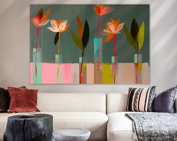 Kleurrijk stilleven met bloemen, abstract van Studio Allee