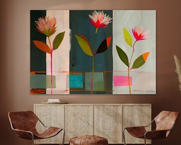 Kleurrijk stilleven met bloemen, abstract van Studio Allee