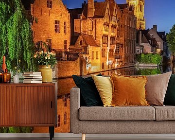 City view of the old town centre of Bruges in Belgium by Achim Thomae Photography