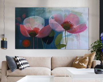 Kleurrijke bloemen, modern en abstract van Studio Allee