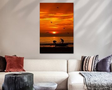Sunset kayak fishing von Dick van Duijn