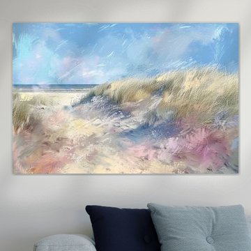 Zomers aan Zee - Strandduinen in Pastel