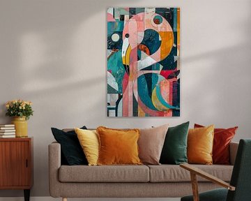 Flamingo Abstract Art by Poster Art Shop
