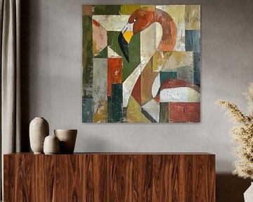 Geometric flamingo by Poster Art Shop