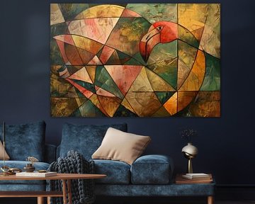 Geometric flamingo by Poster Art Shop