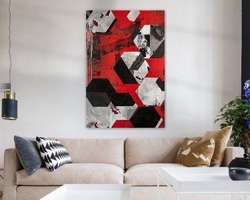 Zeshoekige energie - Abstracte honingraten van Poster Art Shop